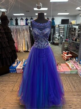 RACHEL ALLAN 6911 PURPLE SIZE 4 BALLGOWN FORMAL PROM PAGEANT